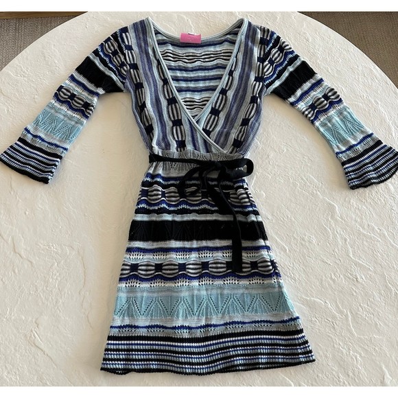 Romeo and Juliet Couture Patterned Knit Tie Dress - Picture 5 of 12